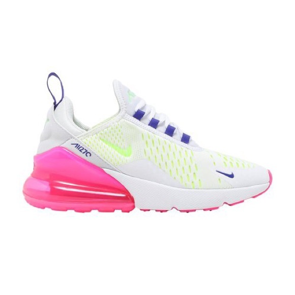Nike Air Max 270 White Pink Blast Volt - Picture 1 of 5